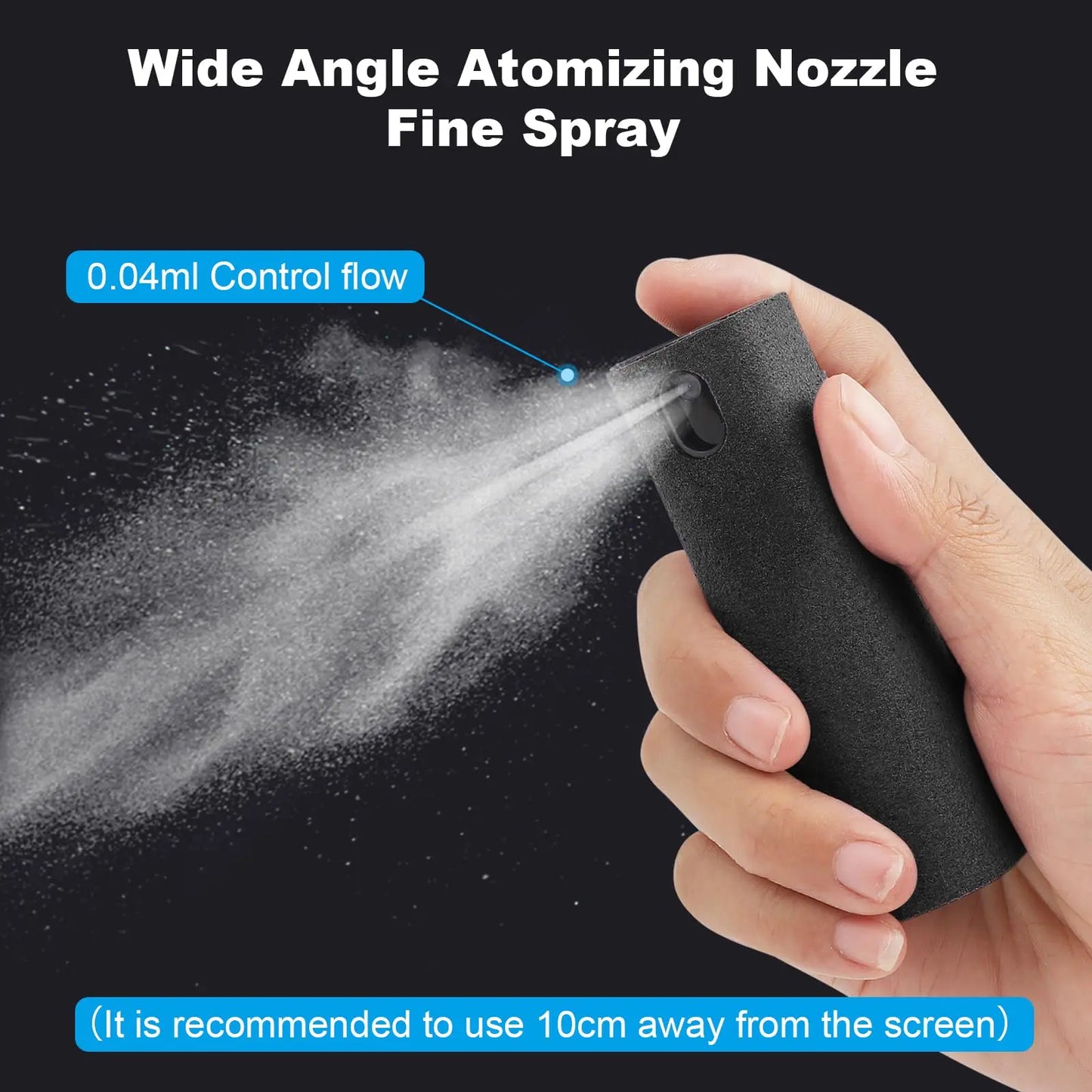 Limpiador de Pantalla 2 en 1 con Spray Portátil y Paño de Microfibra para Móvil, Tablet y Vidrio