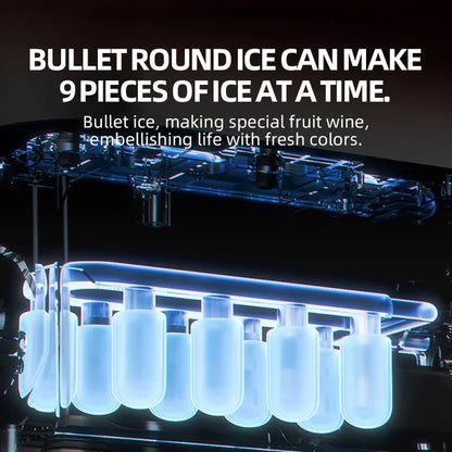 Máquina de Hielo Totalmente Automática con Pantalla Táctil – 500g de Almacenamiento, Portátil para Hogar y Camping