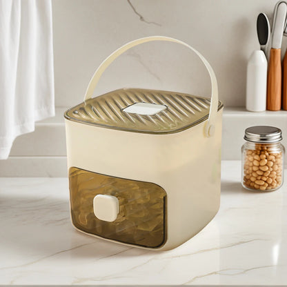 Máquina de Hielo Portátil con Cajón de Almacenamiento y Asa – Compacta para Hogar, Oficina y Exterior