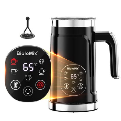 Espumador de Leche 5 en 1 BioloMix con Pantalla LED Táctil – Frío y Caliente
