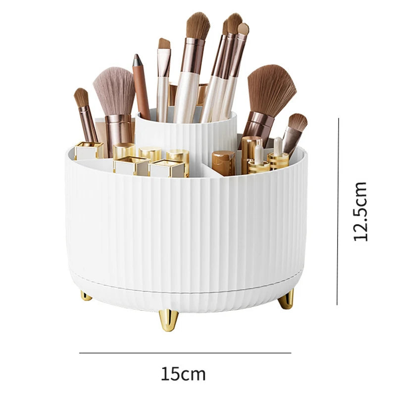 Organizador de Maquillaje Giratorio 360° con Gran Capacidad – Porta Pinceles, Lápices y Cosméticos