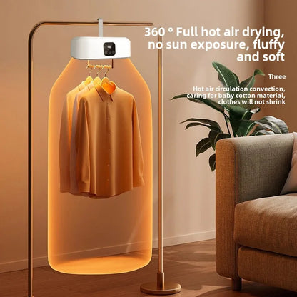 Secadora de Ropa Portátil Mini con Secado 360° de Aire Caliente, Plegable para Ropa Interior y Calcetines
