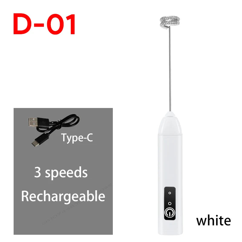 Espumador de Café Eléctrico Mejorado USB Recargable – 3 Velocidades, Batidor y Mezclador Mini