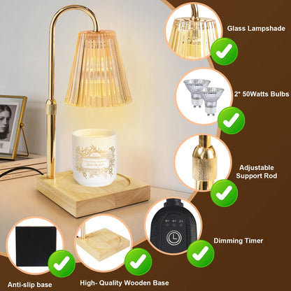 Calentador de Velas con Timer y Regulador – Altura Ajustable para Aromaterapia