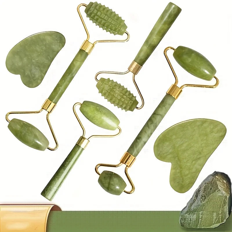 Gua Sha Facial de Jade – Masajeador Lifting, Drenaje Linfático y Cuidado de la Piel