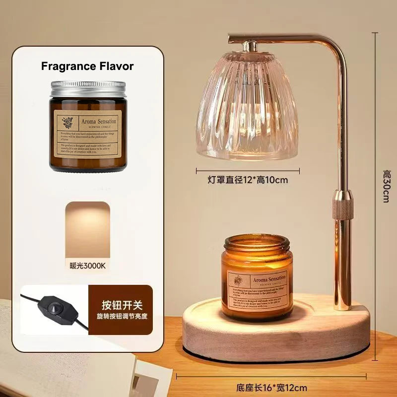 Lámpara Calentadora de Velas Aromaterapia 220V 50W – Luz Regulable para Café y Hogar