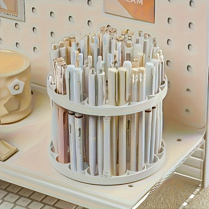 Organizador Giratorio de Escritorio para Pinceles de Arte y Maquillaje – Acabado Esmaltado