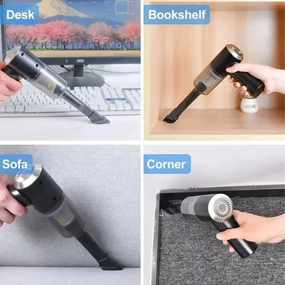 Aspiradora de Auto 3 en 1 – Succión y Soplado Integrado, Carga USB, Filtro HEPA Lavable