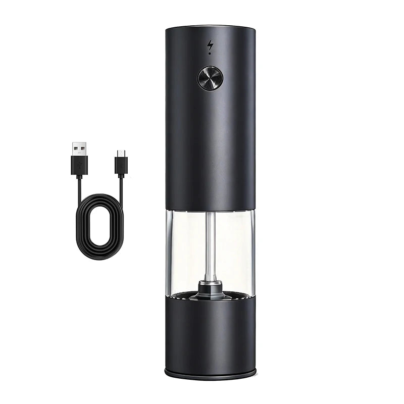 Set de Molinillos Eléctricos de Sal y Pimienta USB Recargables – Grosor Ajustable con Base de Almacenamiento